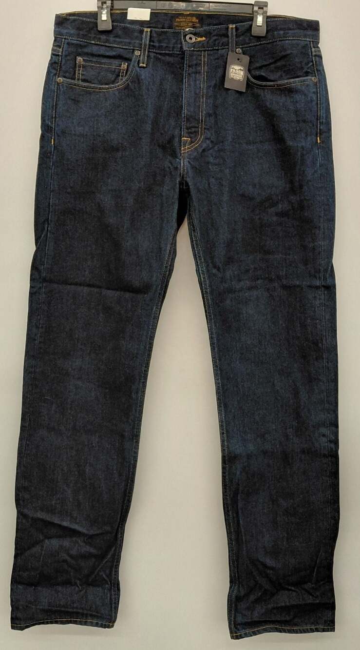NWT Filson Rail-Splitter Jeans 36x34 Raw Indigo Blue Straight Leg Heavy 14oz